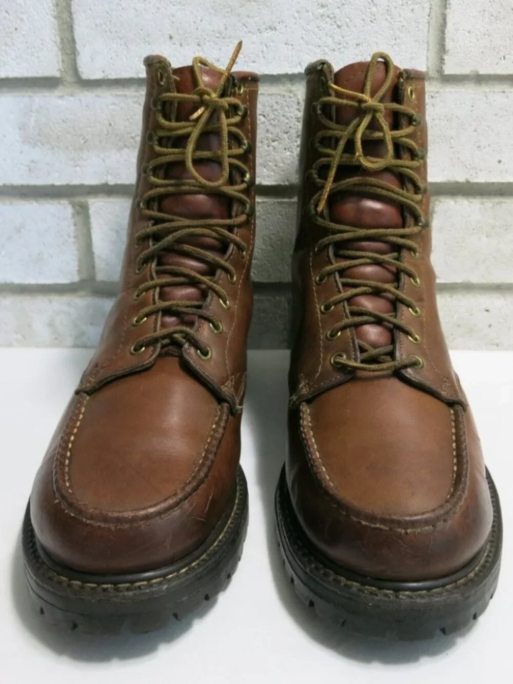 Alpine Hiker Oil Tanned Leather Moc Toe Hiking Boots Botas Men's Footwear 7 W